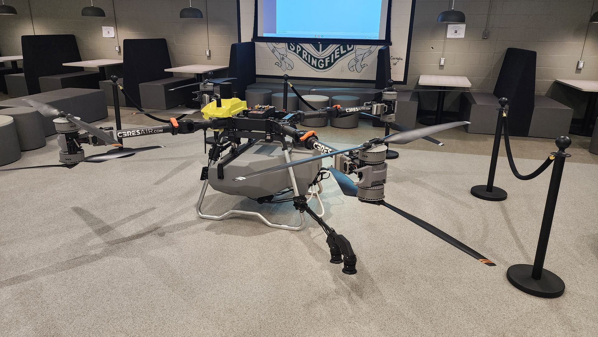 Youth drone team navigating an obstacle course ahead of a Ceres Air Black Betty showcase